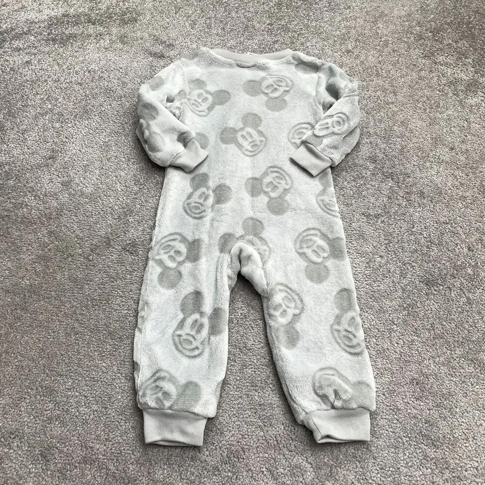Disney Junior Mickey Mouse Fleece Full Body Zip Up One Piece Pajama Toddler 2T